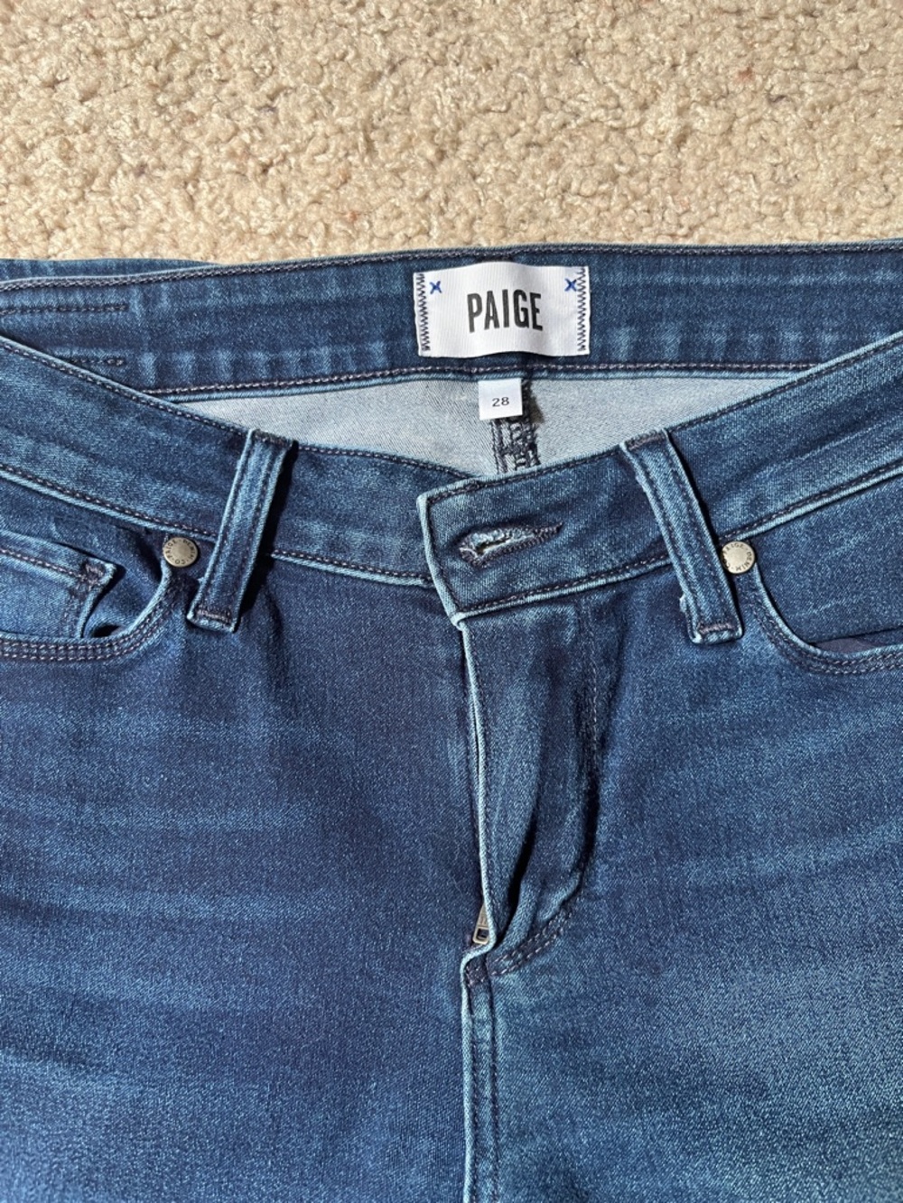 PAIGE Indigo Mid-Rise Skinny Jeans